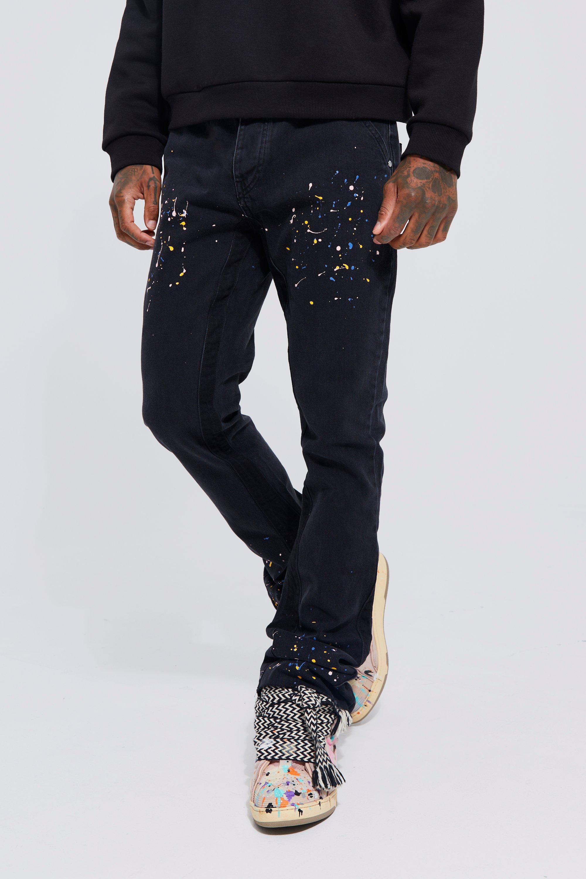 Newest Splatter Flare Jeans